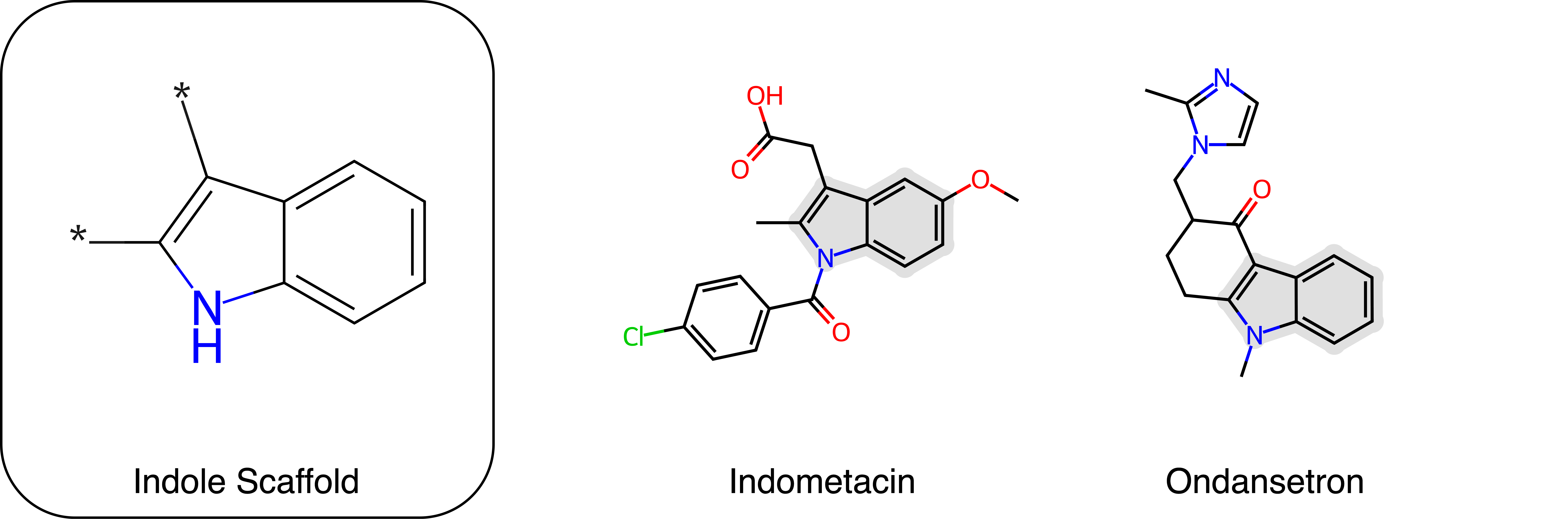 Scaffold decoration task on indole scaffold